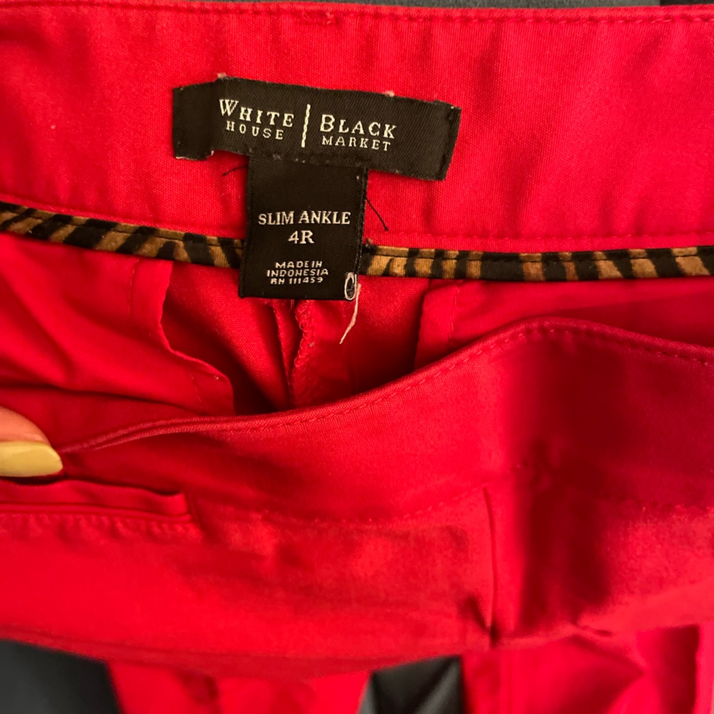 Bright red ankle pant